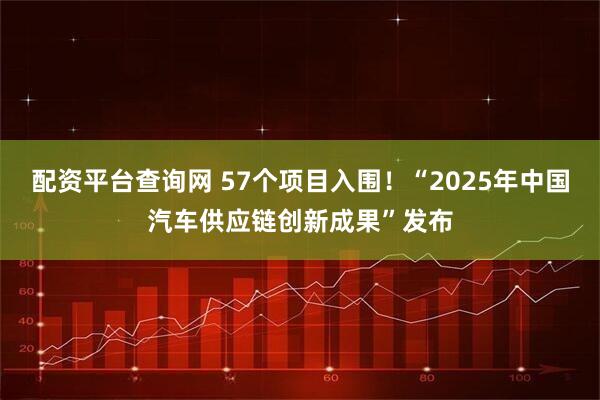 配资平台查询网 57个项目入围！“2025年中国汽车供应链创新成果”发布